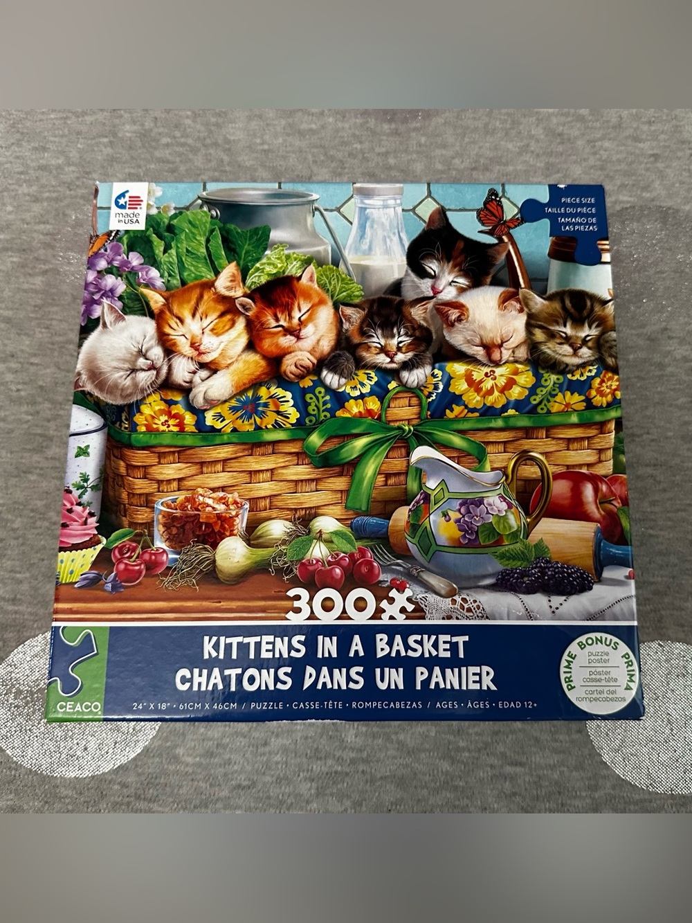 5 for $15! 300 Piece Kittens in a Basket Puzzle